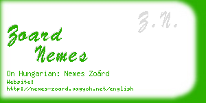 zoard nemes business card